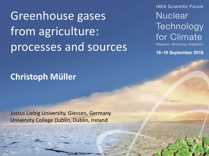 greenhouse gases from agriculture processes and sources