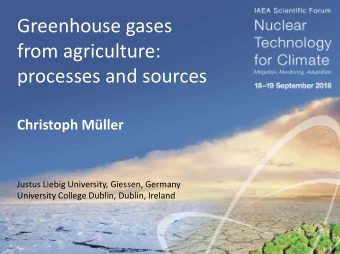 Greenhouse gases  from agriculture:  processes and sources  Christoph Mller  Justus Liebig