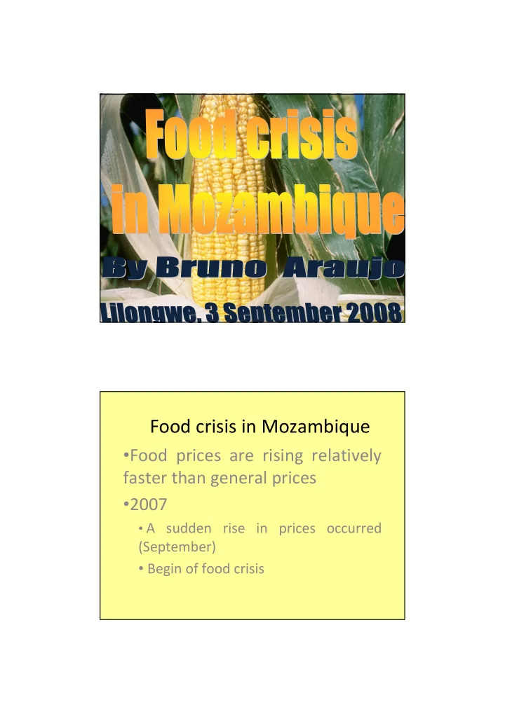 food crisis in mozambique