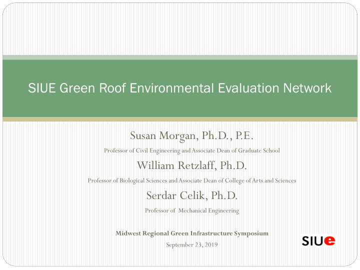 siue green roof environmental evaluation network
