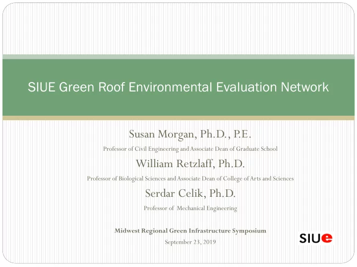 siue green roof environmental evaluation network