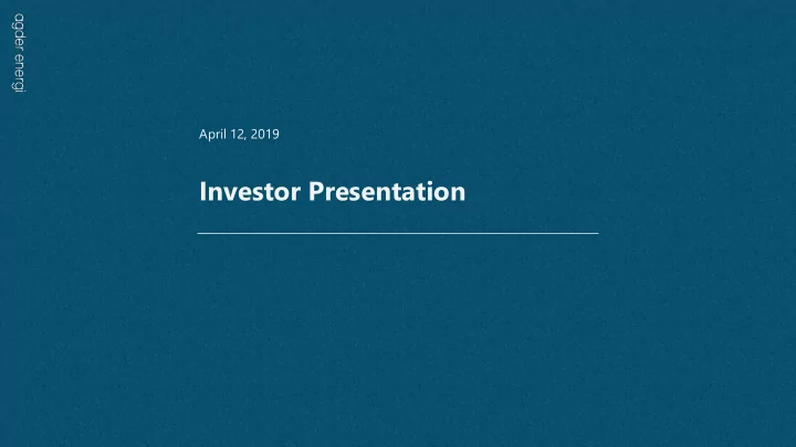 investor presentation