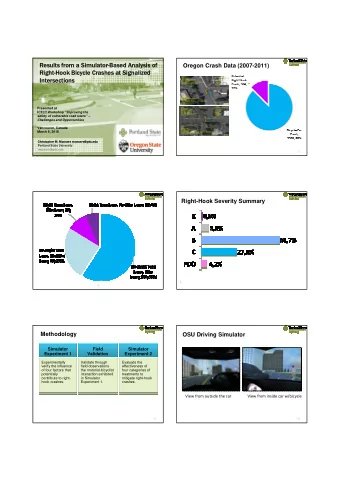 Results from a Simulator-Based Analysis of  Oregon Crash Data (2007-2011)  Right-Hook Bicycle