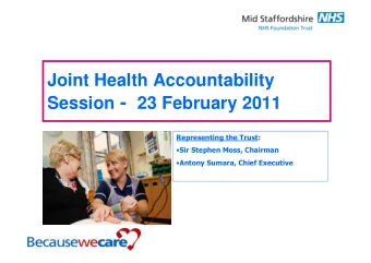 Agenda  1. Overall Progress  2. Assurance Framework  3. George Alberti Follow-up Review  4.