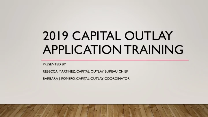 2019 capital outlay