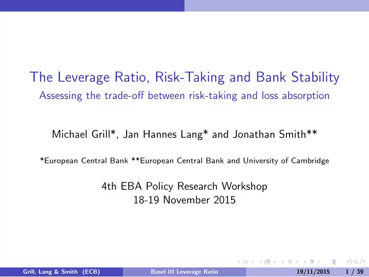the leverage ratio risk taking and bank stability