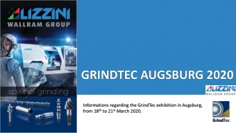GRINDTEC AUGSBURG 2020  Informations regarding the GrindTec exhibition in Augsburg, from 18 th to
