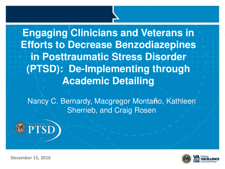 engaging clinicians and veterans in