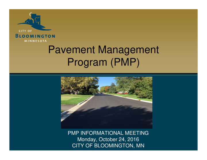 pavement management program pmp