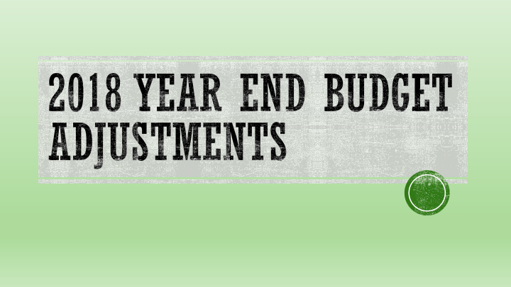 year end budget adjustments