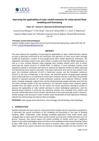 Improving the applicability of radar rainfall estimates for urban pluvial flood  modelling and