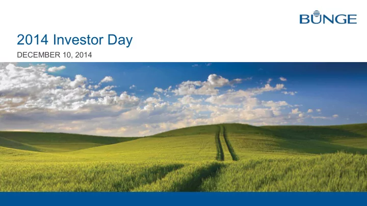 2014 investor day
