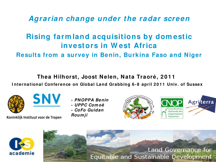 agrarian change under the radar screen rising farm land