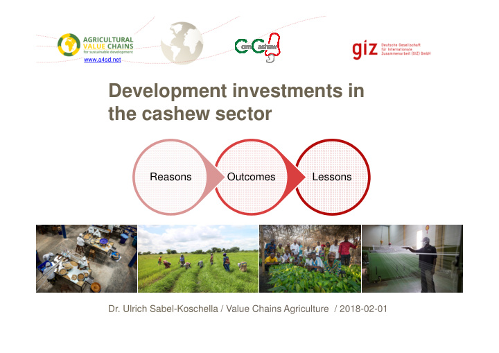 development investments in the cashew sector