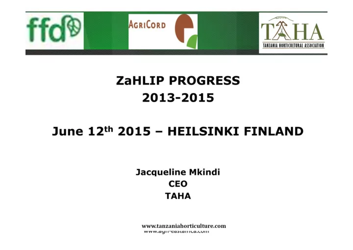 tanzaniahorticulture com what is taha