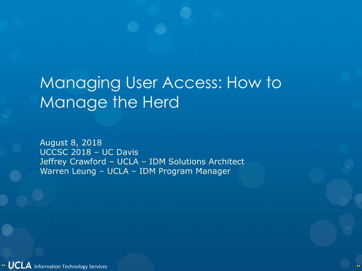 managing user access how to manage the herd