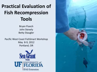 Practical Evaluation of  Fish Recompression  Tools  Bryan Fluech  John Stevely  Betty Staugler