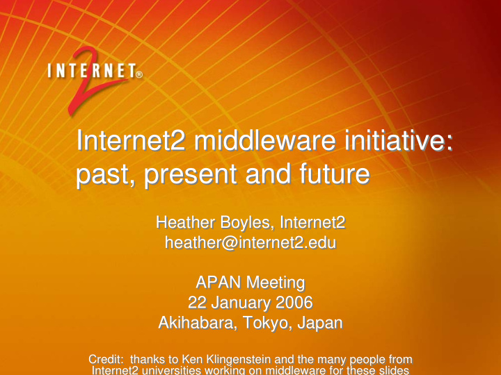 internet2 middleware initiative internet2 middleware