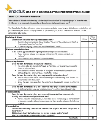 USA  A 2018  2018 CO  CONSULT  LTAT  ATION P  PRE  RESENTAT  ATION G  GUIDE DE  ENACTU  EN  TUS J