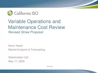 Variable Operations and  Maintenance Cost Review  Revised Straw Proposal  Kevin Head  Market