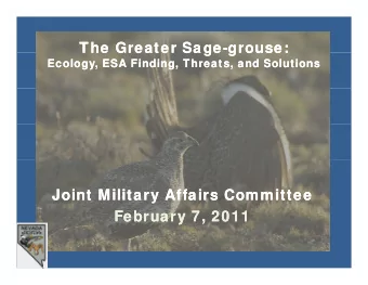 The Greater Sage  The Greater Sage-grouse:  The Greater Sage  The Greater Sage grouse:  grouse: