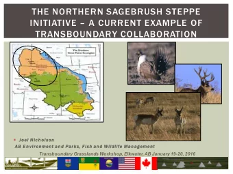 THE NORTHERN SAGEBRUSH STEPPE  INITIATIVE  A CURRENT EXAMPLE OF  TRANSBOUNDARY COLLABORATION