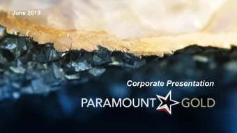 Corporate Presentation  Forward Looking Statements  This presentation only may include