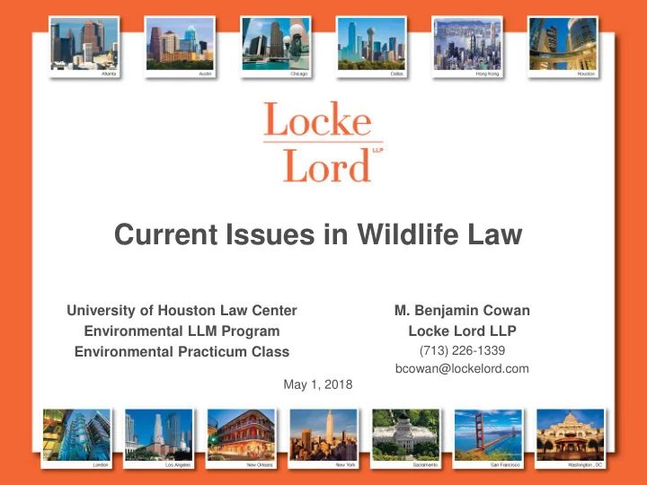 current issues in wildlife law