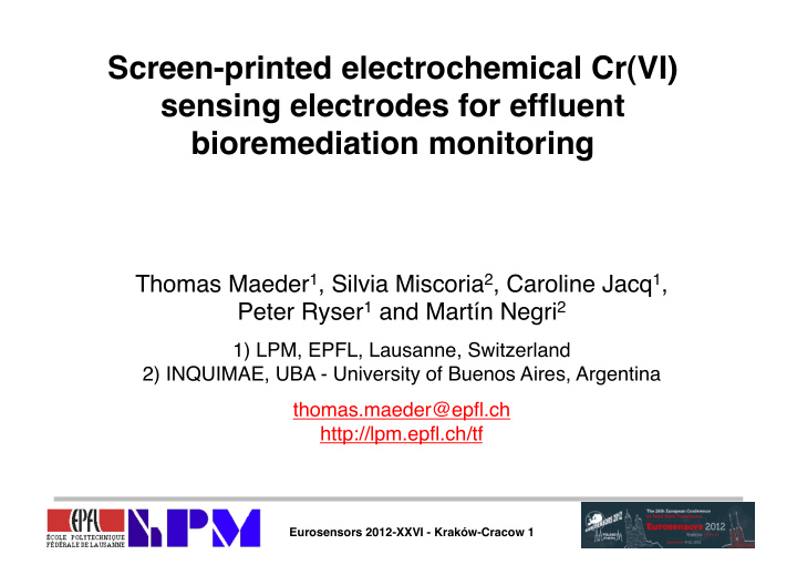 screen printed electrochemical cr vi sensing electrodes