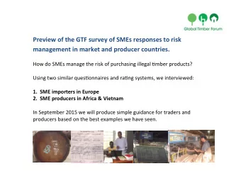 Preview  of  the  GTF  survey  of  SMEs  responses  to  risk