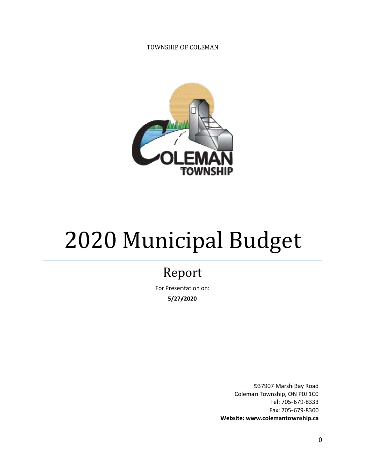 2020 municipal budget