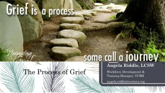 The Process of Grief  Workforce Development &amp;  Training Manager, VCBH
