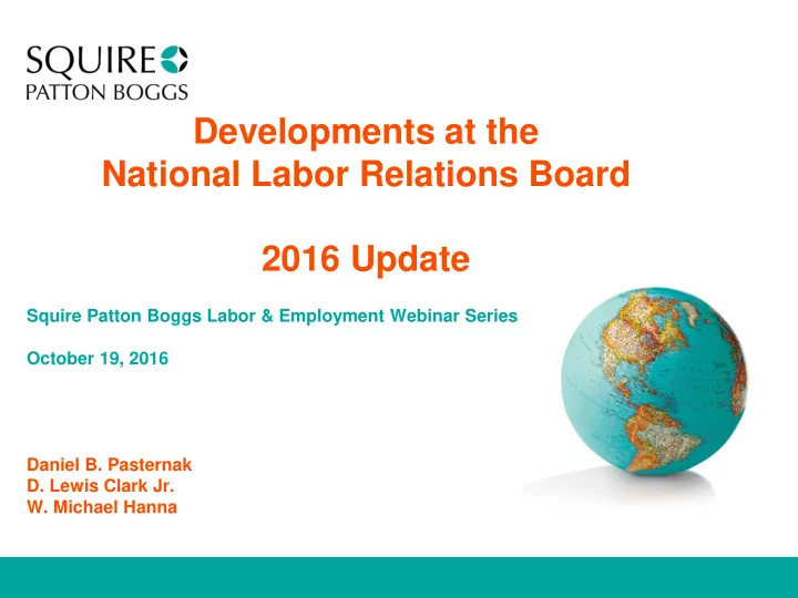 squire patton boggs labor employment webinar series
