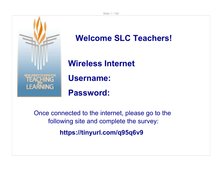 welcome slc teachers wireless internet username password