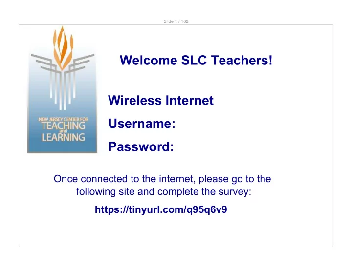 welcome slc teachers wireless internet username password