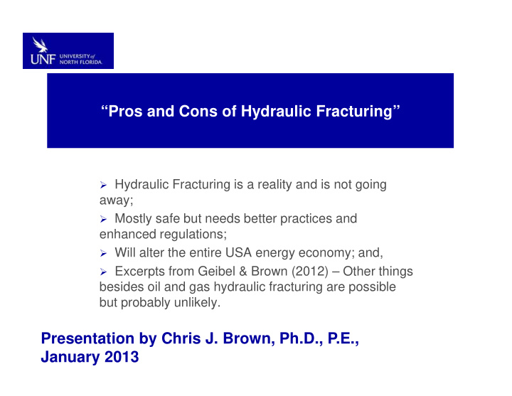 pros and cons of hydraulic fracturing
