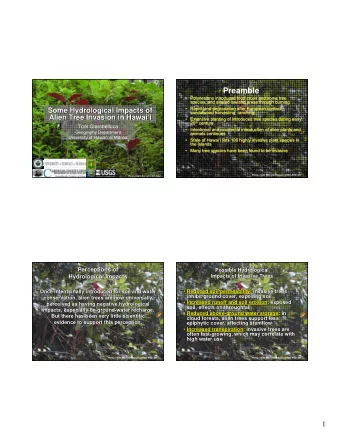 Preamble      Polynesians introduced food crops and some tree  Polynesians introduced food