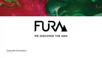 Corporate Presentation  May 17, 2018  Legal Disclaimer This presentation contains, or incorporates