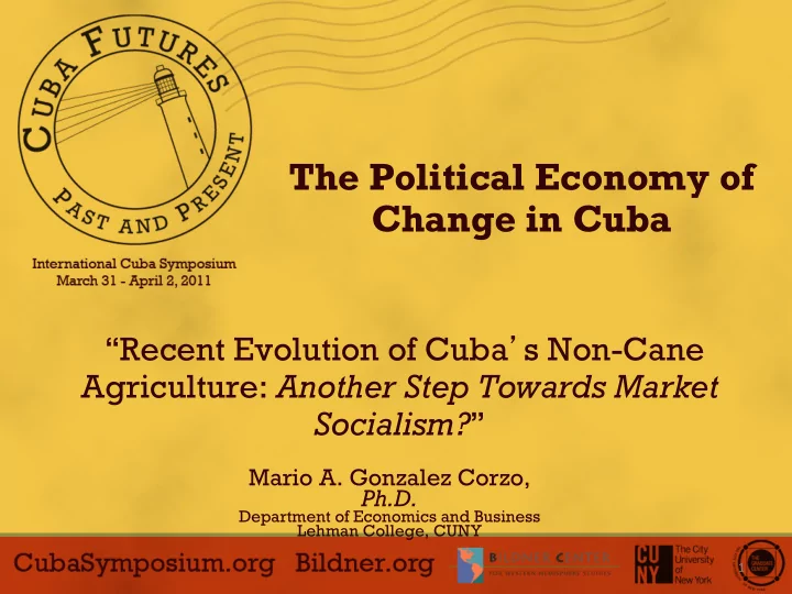 the political economy of change in cuba