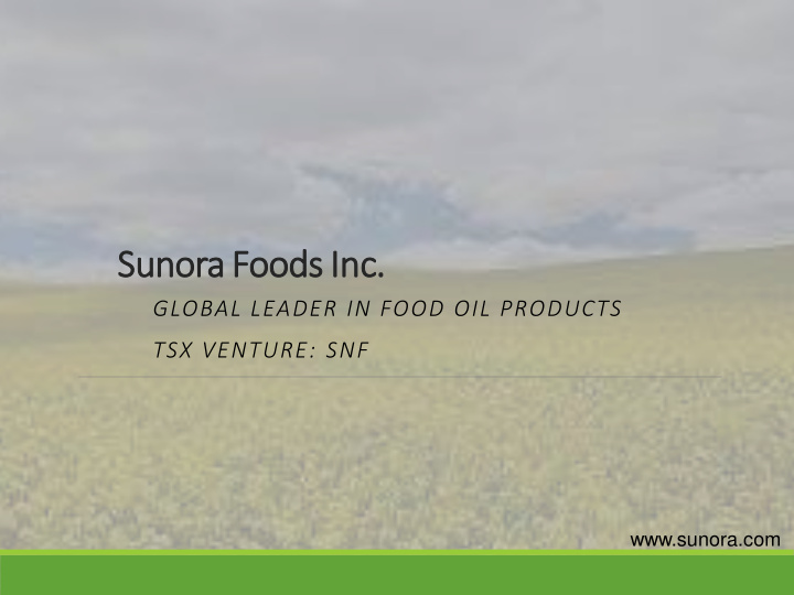 sunora foods inc