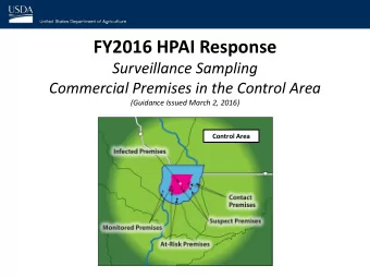 FY2016 HPAI Response  Surveillance Sampling  Commercial Premises in the Control Area  (Guidance
