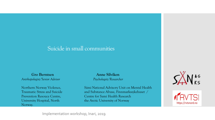 suicide in small communities