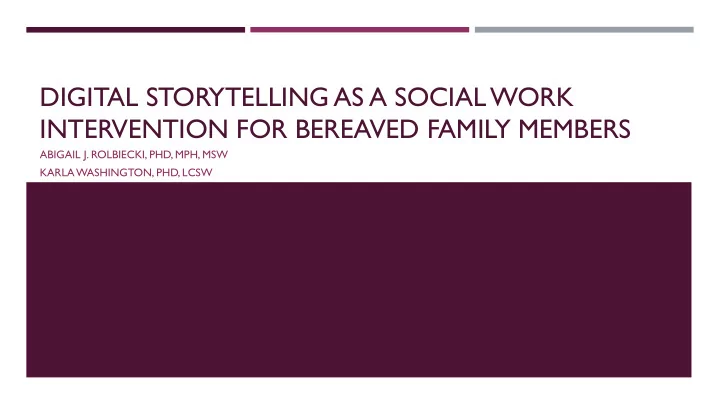 digital storytelling as a social work
