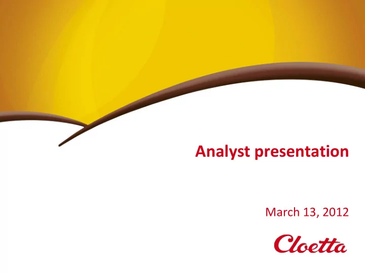 analyst presentation