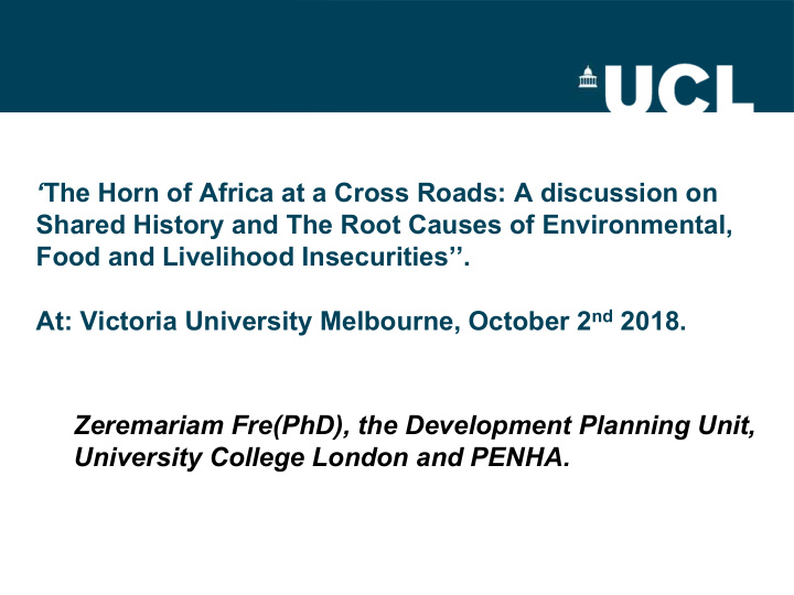 the horn of africa at a cross roads a discussion on