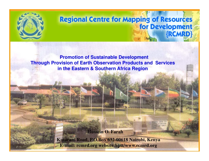 promotion of sustainable development through provision of