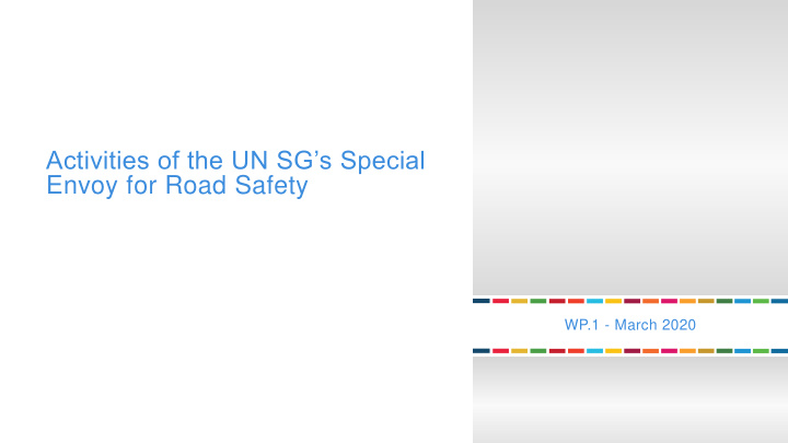 activities of the un sg s special