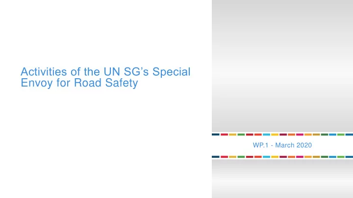 activities of the un sg s special