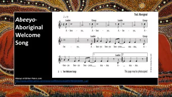 Abeeyo -  Aboriginal  Welcome  Song  Abeeyo at Edition Peters.com: