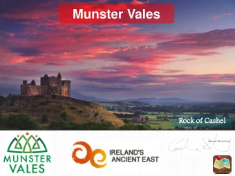 Munster Vales  Roc  ock of  of Ca  Cash  shel  Market Research    Filte Ireland, Tourism